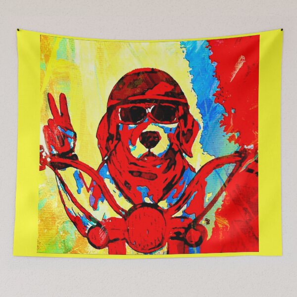 Item preview, Sunny Day Rider Dog on Motorcycle designed and sold by gleefulme.