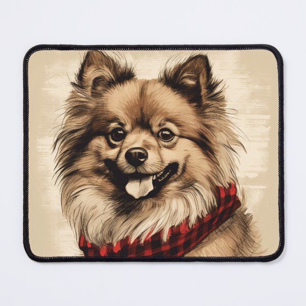 Item preview, German Spitz Christmas Plaid Watercolor designed and sold by rafaeltto.