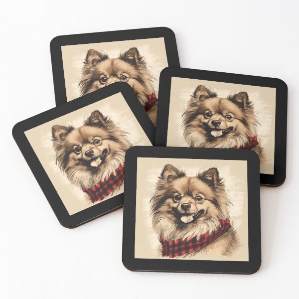 Item preview, German Spitz Christmas Plaid Watercolor designed and sold by rafaeltto.