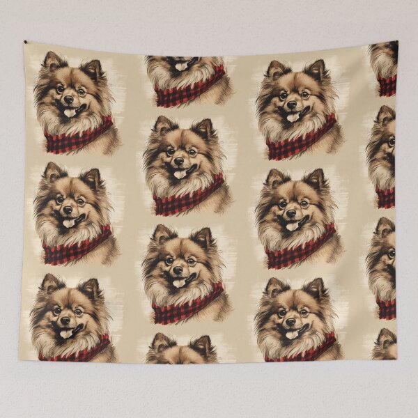 Item preview, German Spitz Christmas Plaid Watercolor designed and sold by rafaeltto.