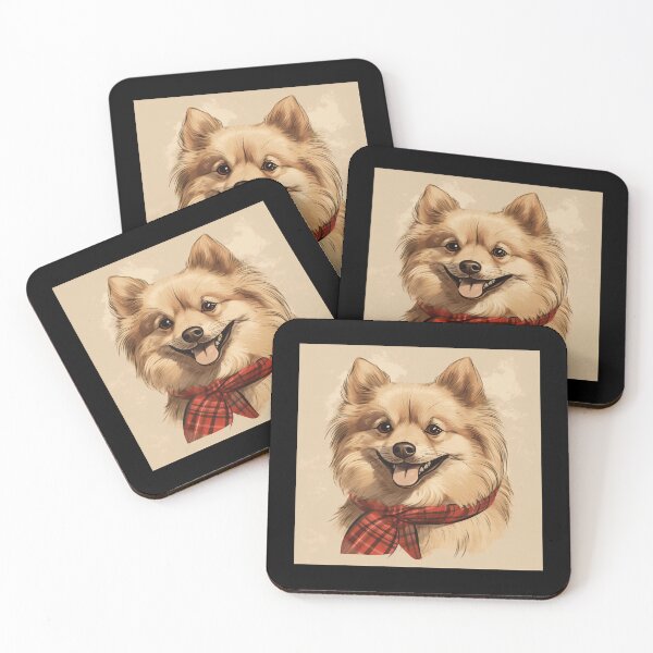 Item preview, German Spitz Christmas Plaid Watercolor designed and sold by rafaeltto.