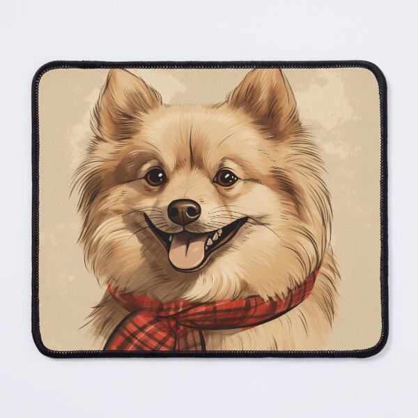 Item preview, German Spitz Christmas Plaid Watercolor designed and sold by rafaeltto.