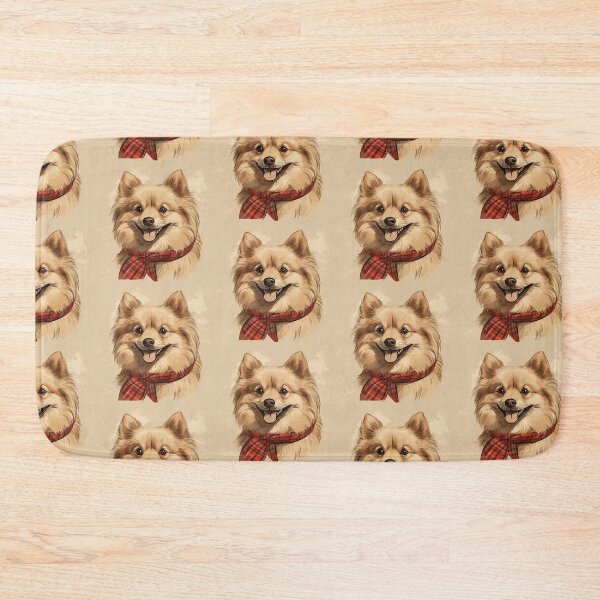 Item preview, German Spitz Christmas Plaid Watercolor designed and sold by rafaeltto.