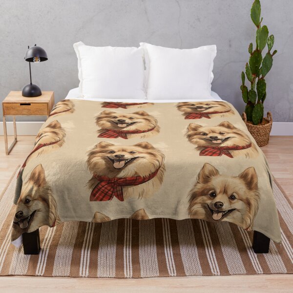 Item preview, German Spitz Christmas Plaid Watercolor designed and sold by rafaeltto.