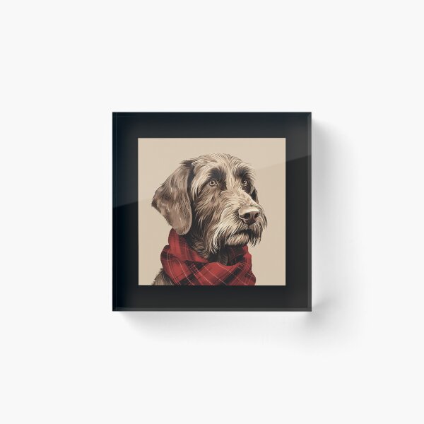 Item preview, German Wirehaired Pointer Christmas Plaid Watercolor designed and sold by rafaeltto.