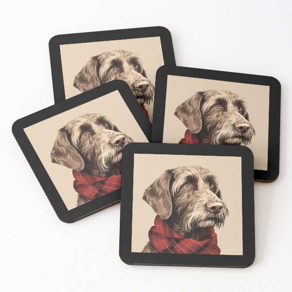 Item preview, German Wirehaired Pointer Christmas Plaid Watercolor designed and sold by rafaeltto.