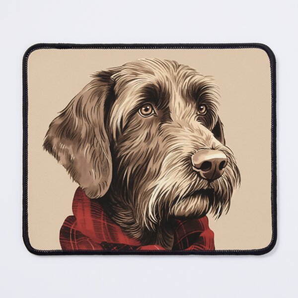 Item preview, German Wirehaired Pointer Christmas Plaid Watercolor designed and sold by rafaeltto.
