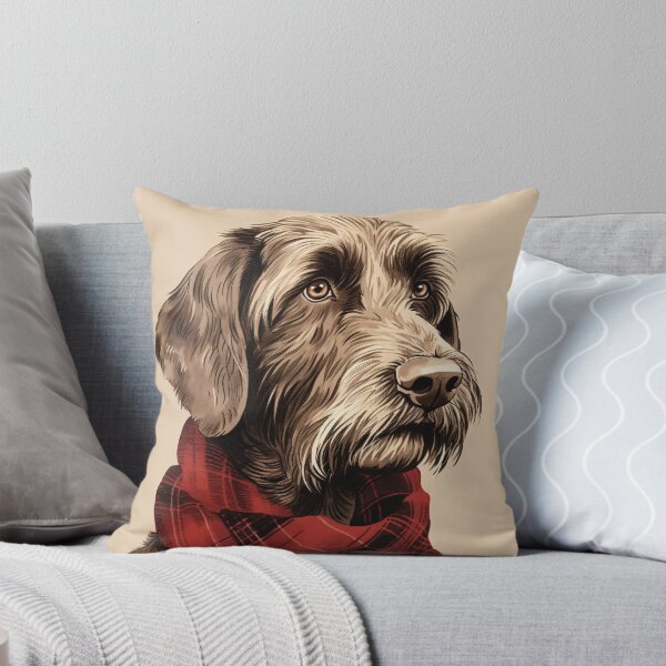 Item preview, German Wirehaired Pointer Christmas Plaid Watercolor designed and sold by rafaeltto.