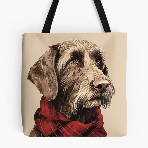 Item preview, German Wirehaired Pointer Christmas Plaid Watercolor designed and sold by rafaeltto.