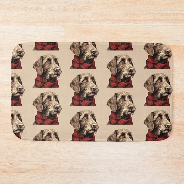 Item preview, German Wirehaired Pointer Christmas Plaid Watercolor designed and sold by rafaeltto.
