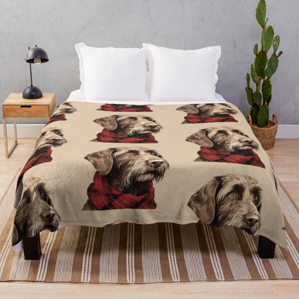 Item preview, German Wirehaired Pointer Christmas Plaid Watercolor designed and sold by rafaeltto.