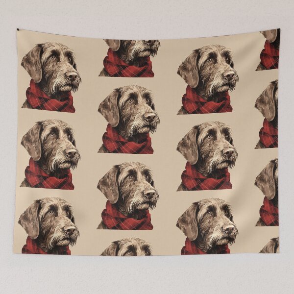Item preview, German Wirehaired Pointer Christmas Plaid Watercolor designed and sold by rafaeltto.