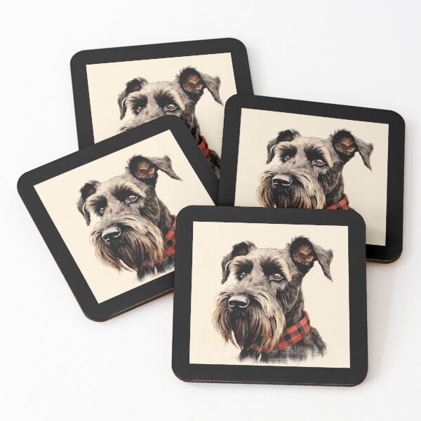 Item preview, Giant Schnauzer Christmas Plaid Watercolor designed and sold by rafaeltto.