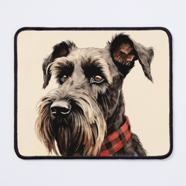 Item preview, Giant Schnauzer Christmas Plaid Watercolor designed and sold by rafaeltto.