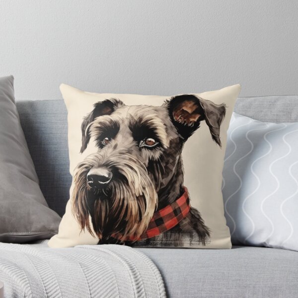 Item preview, Giant Schnauzer Christmas Plaid Watercolor designed and sold by rafaeltto.