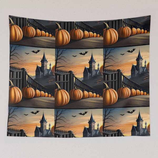 Item preview, Pumpkins House Background designed and sold by RoseColoredInk.