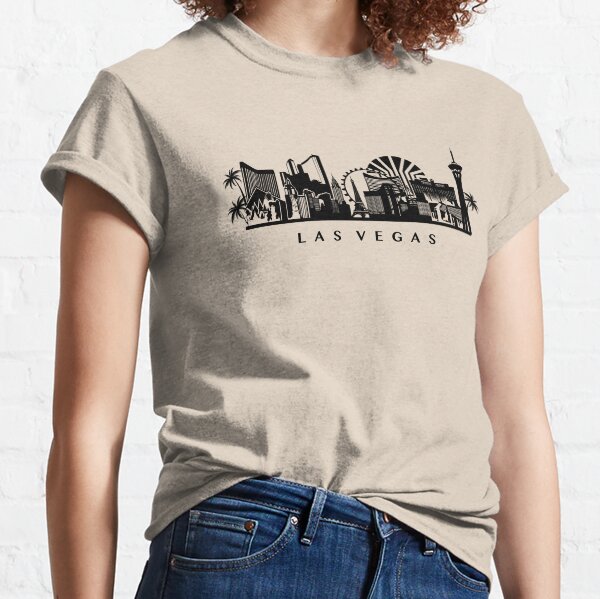 Women's T-Shirt, Thin Blue Line Las Vegas Skyline