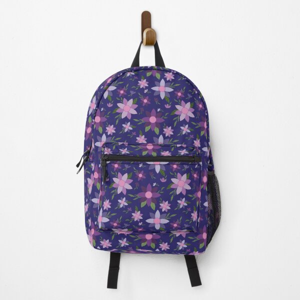 Item preview, Pink, Purple and Blue Floral Pattern with green leaves designed and sold by Mbmcdonaldart.
