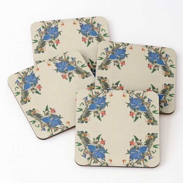 Item preview, Illustration from Birds of America Plate CII Blue Jays 1827 John James Audubon Wallpaper designed and sold by will-o-wares.