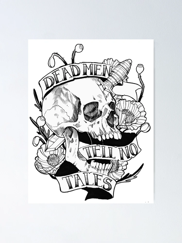 Buckle Down Hundeleine – Motiv 'Dead Men Tell No Tales', 1,2 M, Weiß, Robust