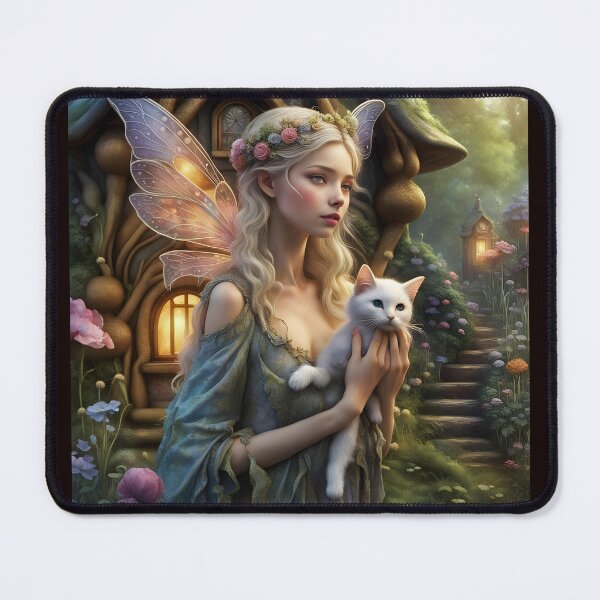 Item preview, Nena - Fairy Holding her Cat designed and sold by FaerieFusion.