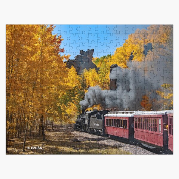 Item preview, “All Aboard” For The 1,000 Piece Jigsaw Puzzle Challenge ~ Comes In A Metal Gift/Storage Box. Also, It's “TIME” To Check Out The Matching 10.25” Wall Clock. designed and sold by MoreEZUSA-Here.