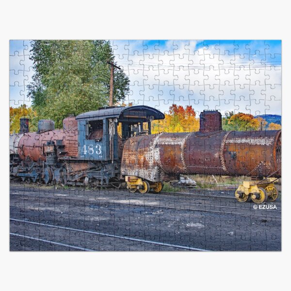 Item preview, Steam Train-Heavy Metal 1,000 Piece Jigsaw Puzzle Challenge ~ Comes In A Metal Gift/Storage Box. Also, It's “TIME” To Check Out The Matching 10.25” Wall Clock. designed and sold by MoreEZUSA-Here.