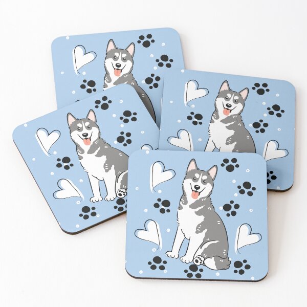 Item preview, Love Gray White Siberian Husky Dog 1 designed and sold by Lulupainting.