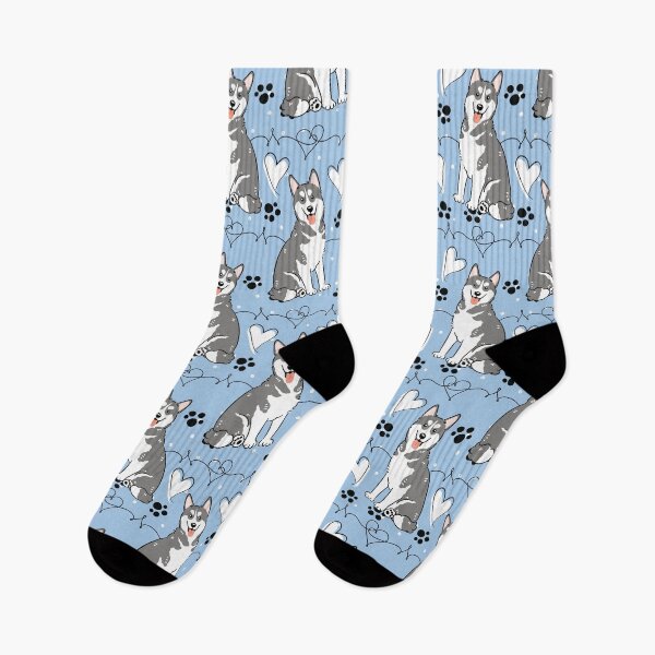 Item preview, Love Gray White Siberian Husky Dog 1 designed and sold by Lulupainting.