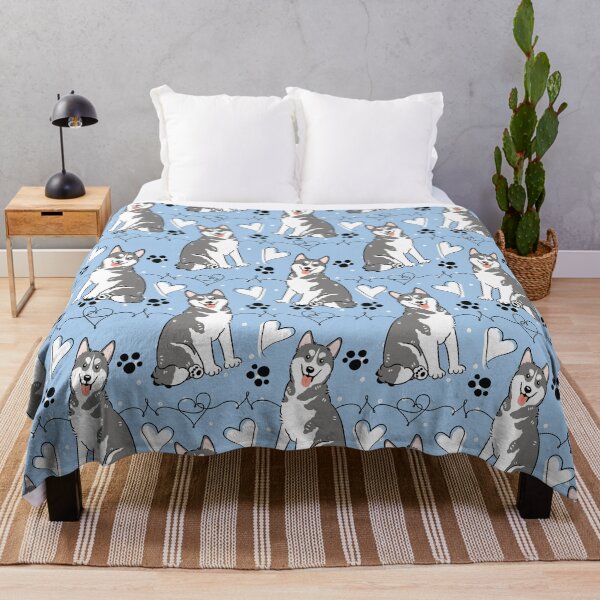Item preview, Love Gray White Siberian Husky Dog 1 designed and sold by Lulupainting.