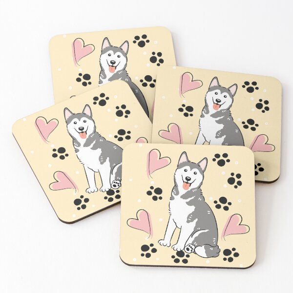 Item preview, Love Gray White Siberian Husky Dog 3 designed and sold by Lulupainting.