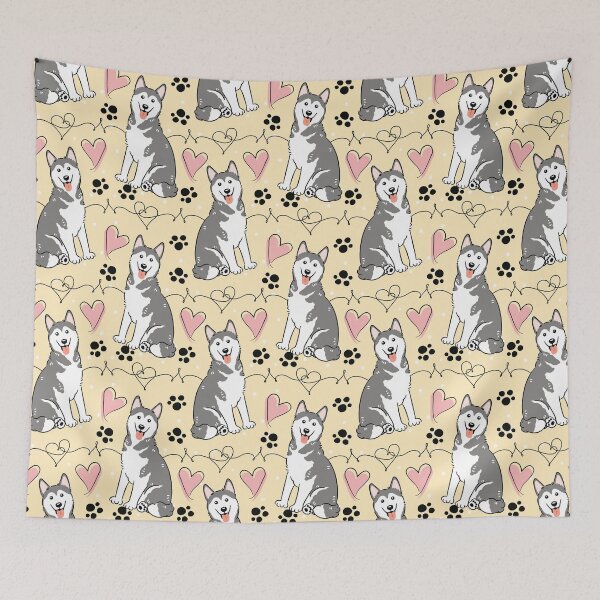 Item preview, Love Gray White Siberian Husky Dog 3 designed and sold by Lulupainting.