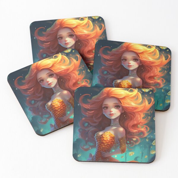 Item preview, A cartoon beautiful mermaid girl  designed and sold by aiphotosart.
