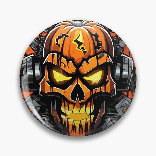 Item preview, The Cyberpunk Pumpkin Skull, with headset. designed and sold by LucianSilas.