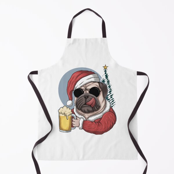 Item preview, Christmas dog drinking beer, pug dog drinking beer, dog Christmas designed and sold by GreyStanzione1.