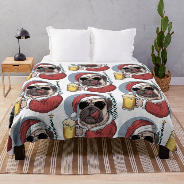 Item preview, Christmas dog drinking beer, pug dog drinking beer, dog Christmas  designed and sold by GreyStanzione1.