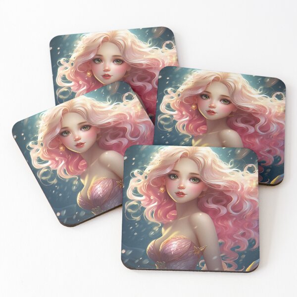 Item preview, A cartoon beautiful mermaid girl  designed and sold by aiphotosart.