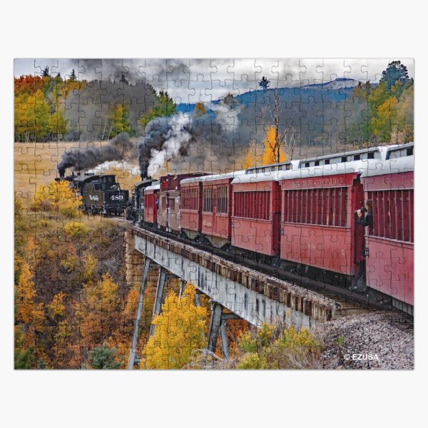 Item preview, Steam Train-Heavy Metal 1,000 Piece Jigsaw Puzzle Challenge ~ Comes In A Metal Gift/Storage Box. Also, It's “TIME” To Check Out The Matching 10.25” Wall Clock. designed and sold by MoreEZUSA-Here.