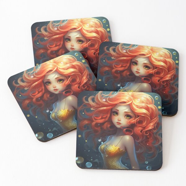Item preview, A cartoon beautiful mermaid girl  designed and sold by aiphotosart.