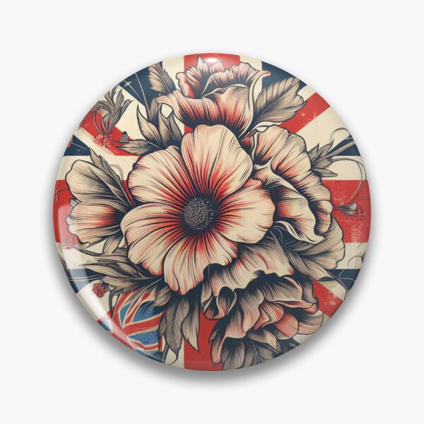 Item preview, Union Jack Flag and Flowers designed and sold by maximinano100k.