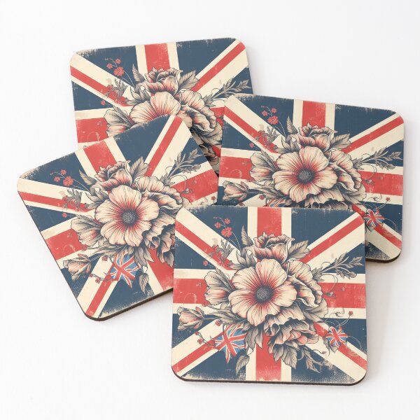Item preview, Union Jack Flag and Flowers designed and sold by maximinano100k.