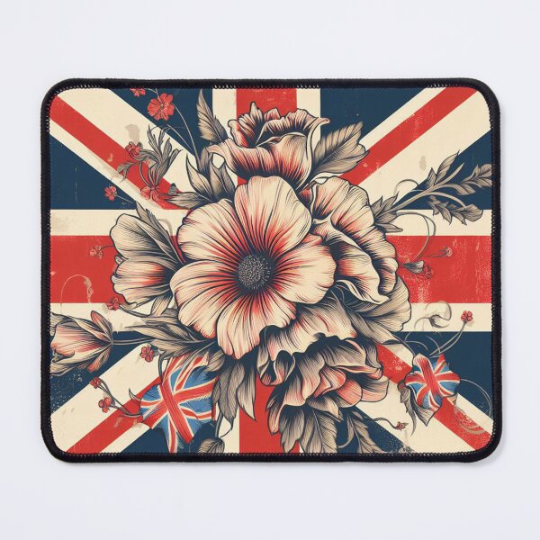 Item preview, Union Jack Flag and Flowers designed and sold by maximinano100k.