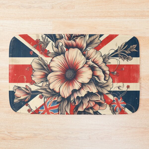 Item preview, Union Jack Flag and Flowers designed and sold by maximinano100k.
