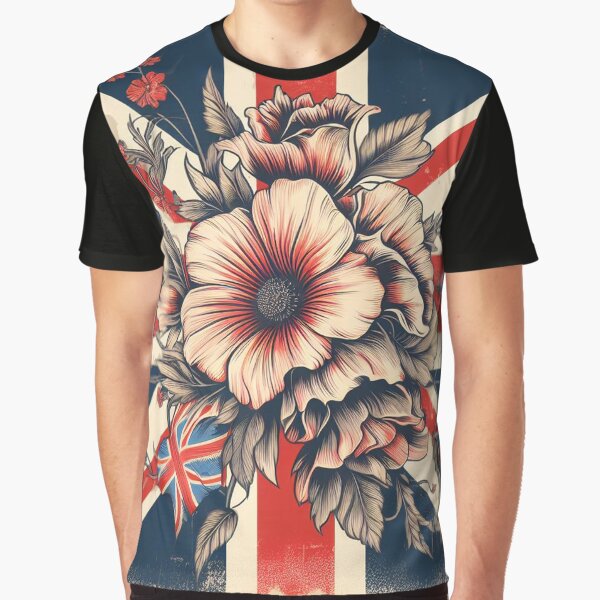 Item preview, Union Jack Flag and Flowers designed and sold by maximinano100k.