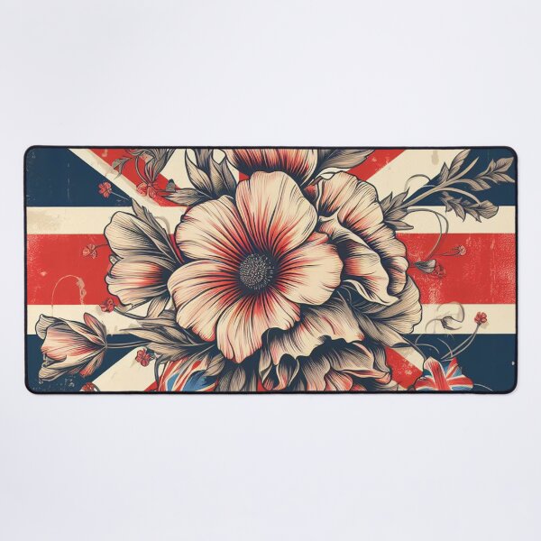 Item preview, Union Jack Flag and Flowers designed and sold by maximinano100k.
