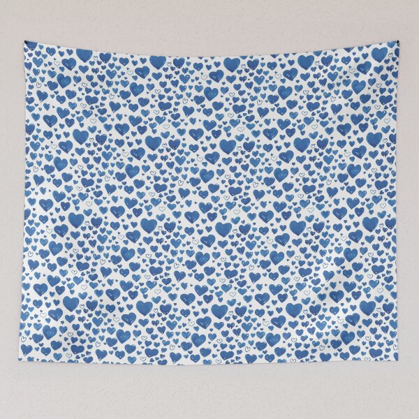 Item preview, Blue Watercolour Heart Pattern designed and sold by ECLECTICimprint.