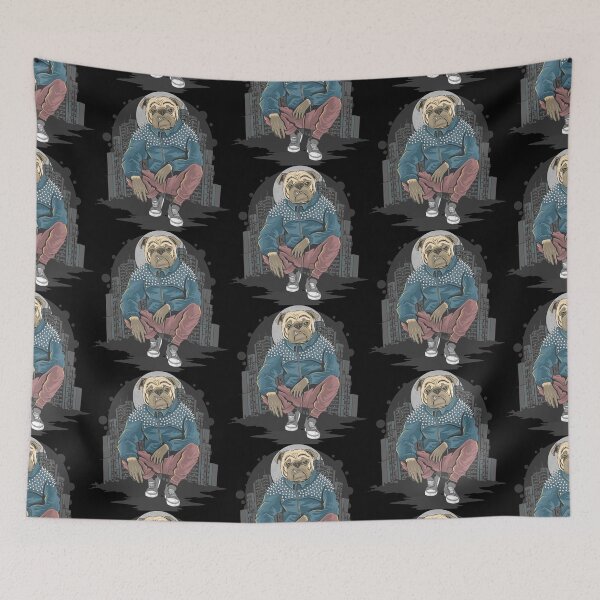 Item preview, hiphop pug dog building background, hiphop pug dog in city designed and sold by GreyStanzione1.