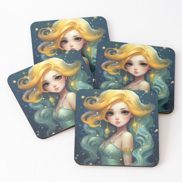 Item preview, A cartoon beautiful mermaid girl  designed and sold by aiphotosart.