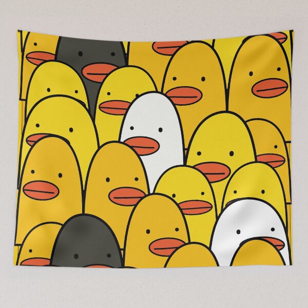 Item preview, Cute duck pattern yellow white black designed and sold by fluffyfamcraft.