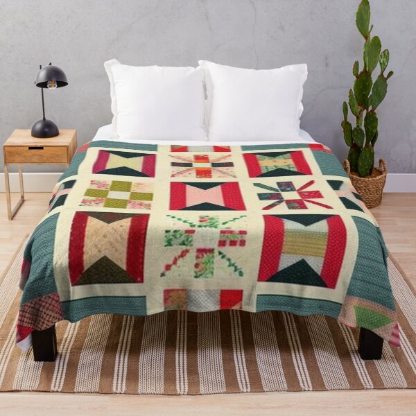 Item preview, Burlap Patchwork quilt  designed and sold by Roxburylane.